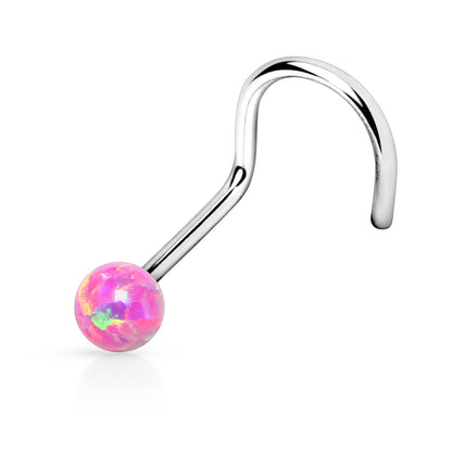 Screw Nasale Opale a sfera e Argento