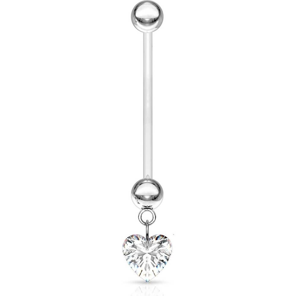 Piercing Nombril Pendentif Zircone Cœur