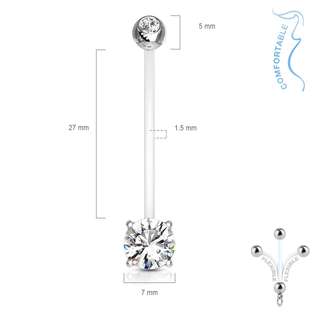 Piercing Nombril Zircone Ronde