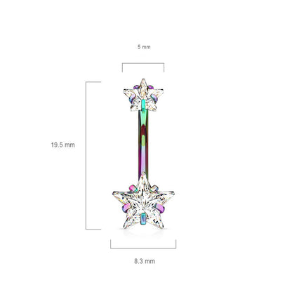 Belly Button Piercing Star Zirconia Internally Threaded