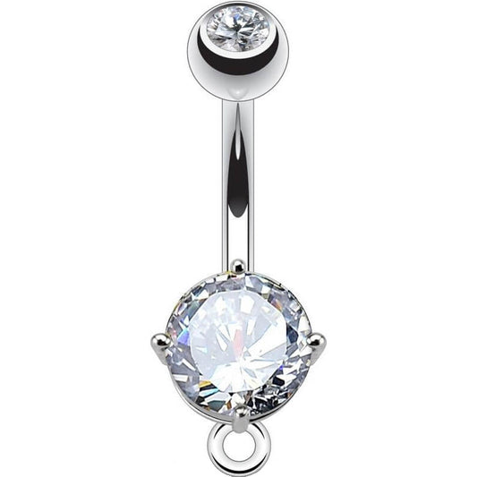 Belly Button Piercing Zirconia Round