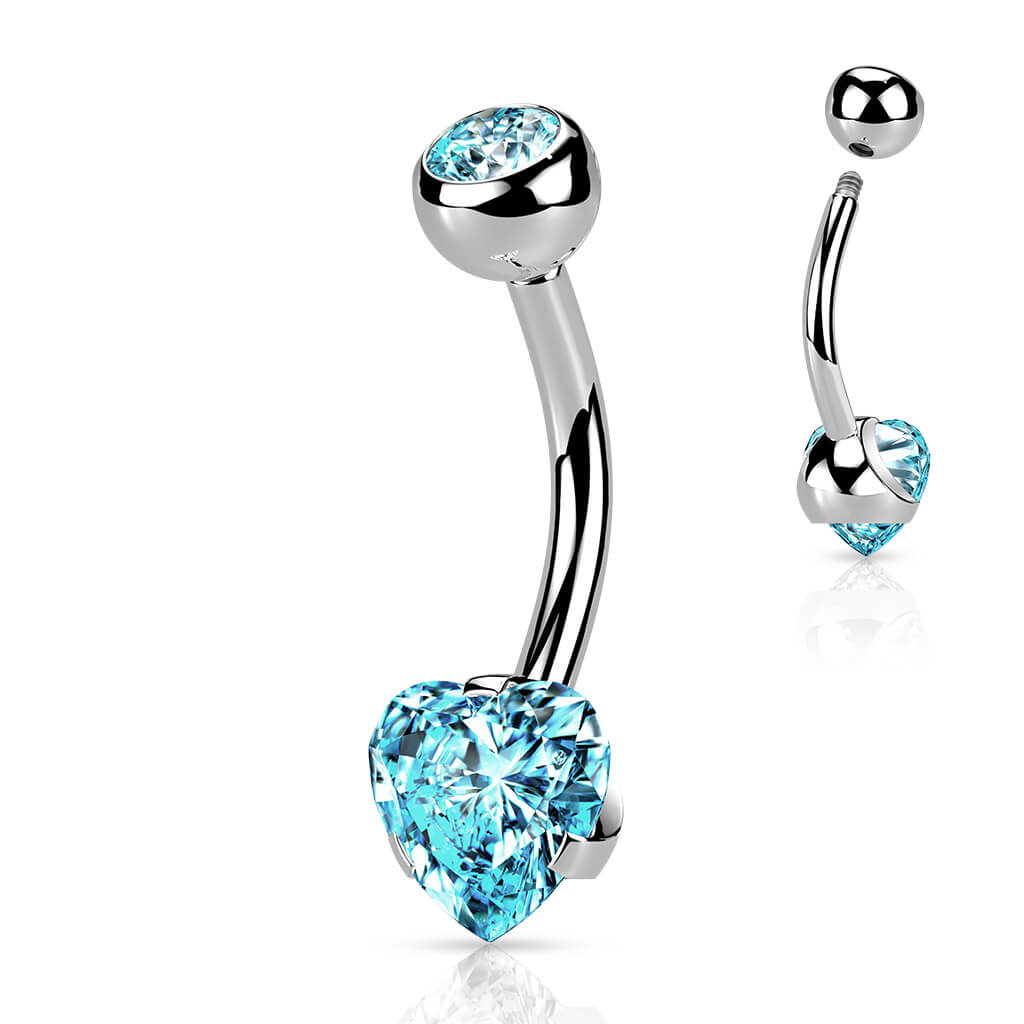 Piercing Ombelico Cuore di Zircone