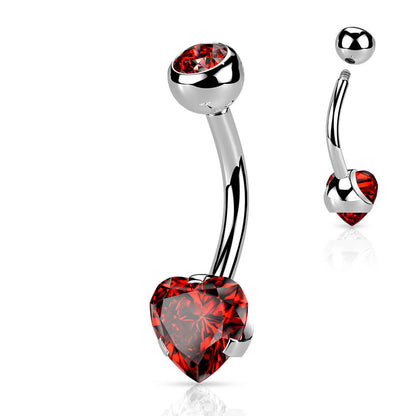 Piercing Nombril Coeur Zircone