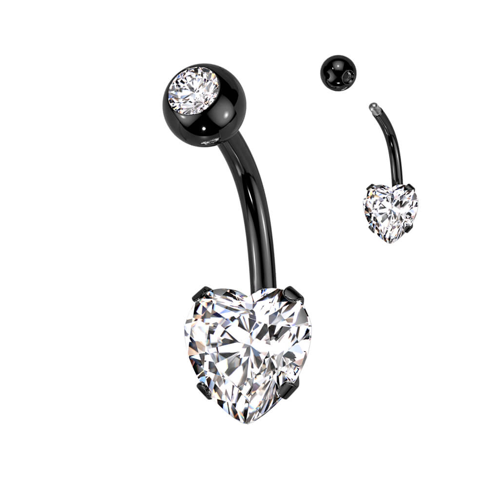 Piercing Ombelico Zircone a cuore