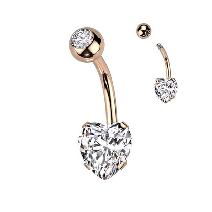 Piercing Ombelico Zircone a cuore