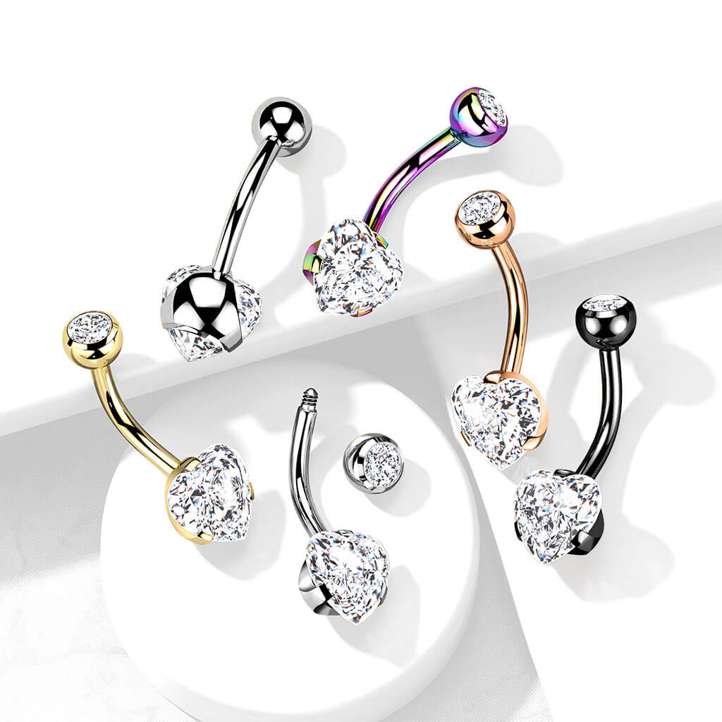 Piercing Ombelico Zircone a cuore