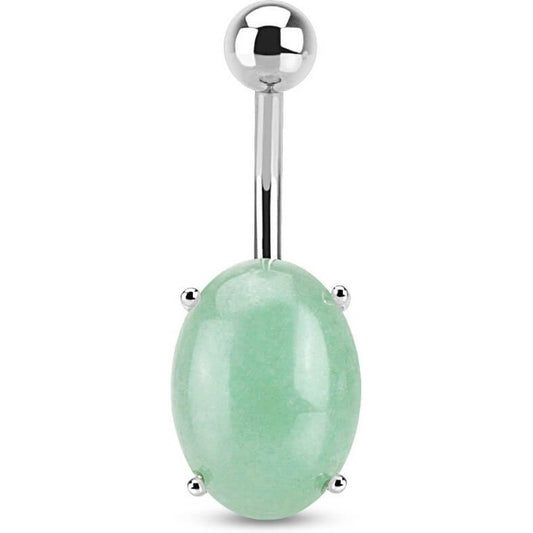 Belly Button Piercing Oval amazonite Semi-Precious Stone