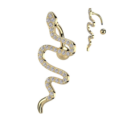 Piercing Nombril Serpent Zircone Inversé