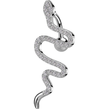 Piercing Ombelico Serpente di zirconi Top Down