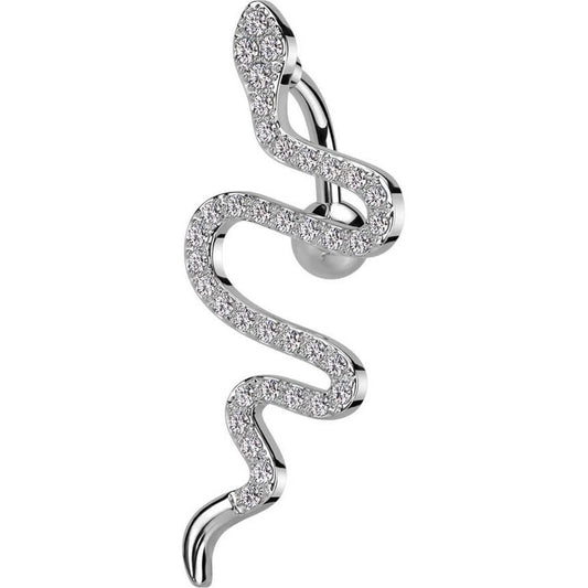 Piercing ombligo Top-Down Serpiente Circonita