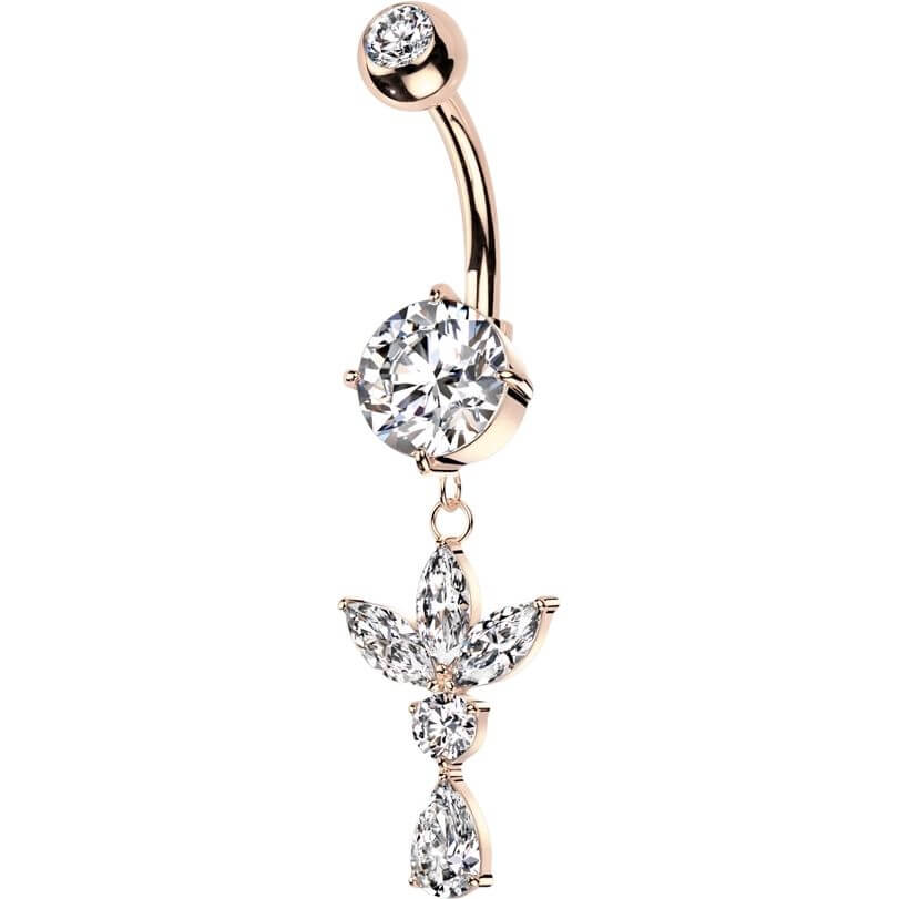 Piercing Nombril Pendentif Marquise Zircone