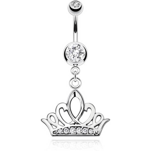 Belly Button Piercing Crown dangle Zirconia