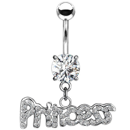 Belly Button Piercing PRINCESS Dangle Zirconia