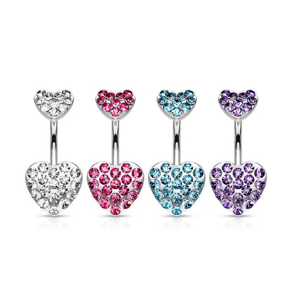 Belly Button Piercing Heart Zirconia Silver