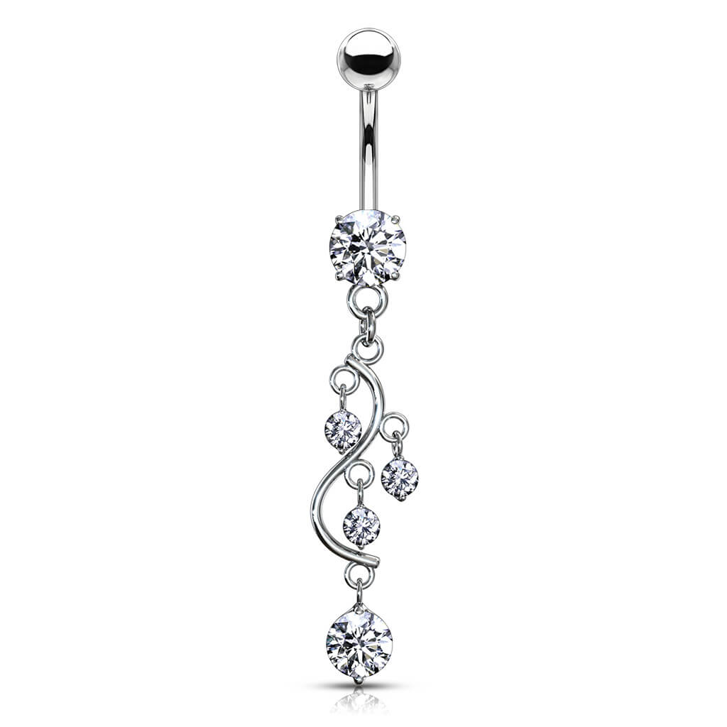 Piercing Nombril Pendentif Vigne Zircone