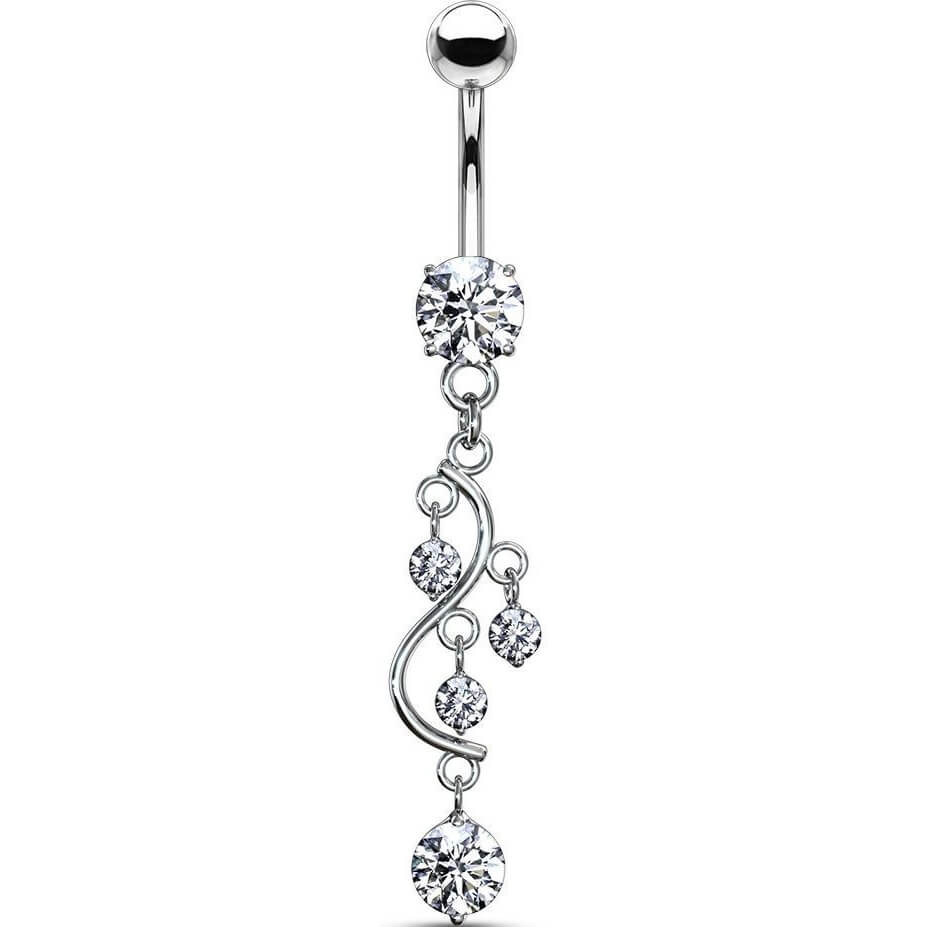 Piercing Nombril Pendentif Vigne Zircone