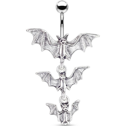 Piercing Ombelico Pendente pipistrelli d´argento