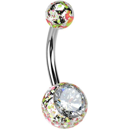 Belly Button Piercing Ball Zirconia Silver