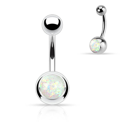 Bauchnabelpiercing Opal Silber