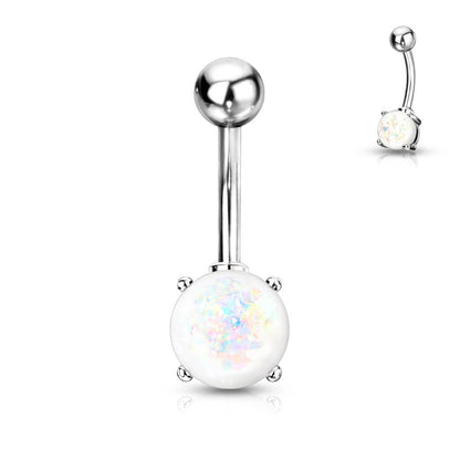 Bauchnabelpiercing Opal Silber