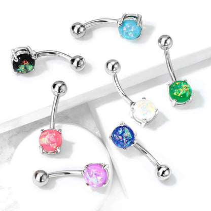 Bauchnabelpiercing Opal Silber