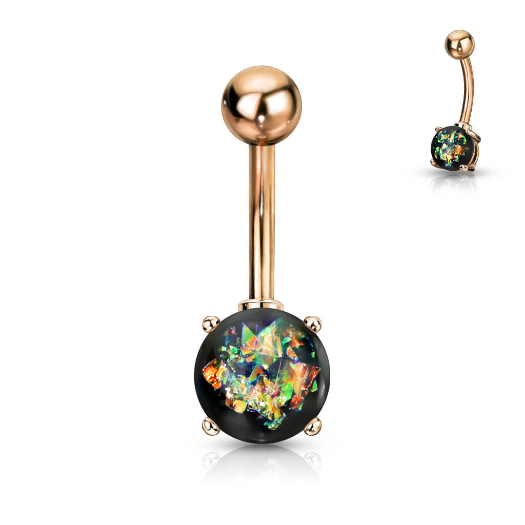 Bauchnabelpiercing Opal Gold PVD