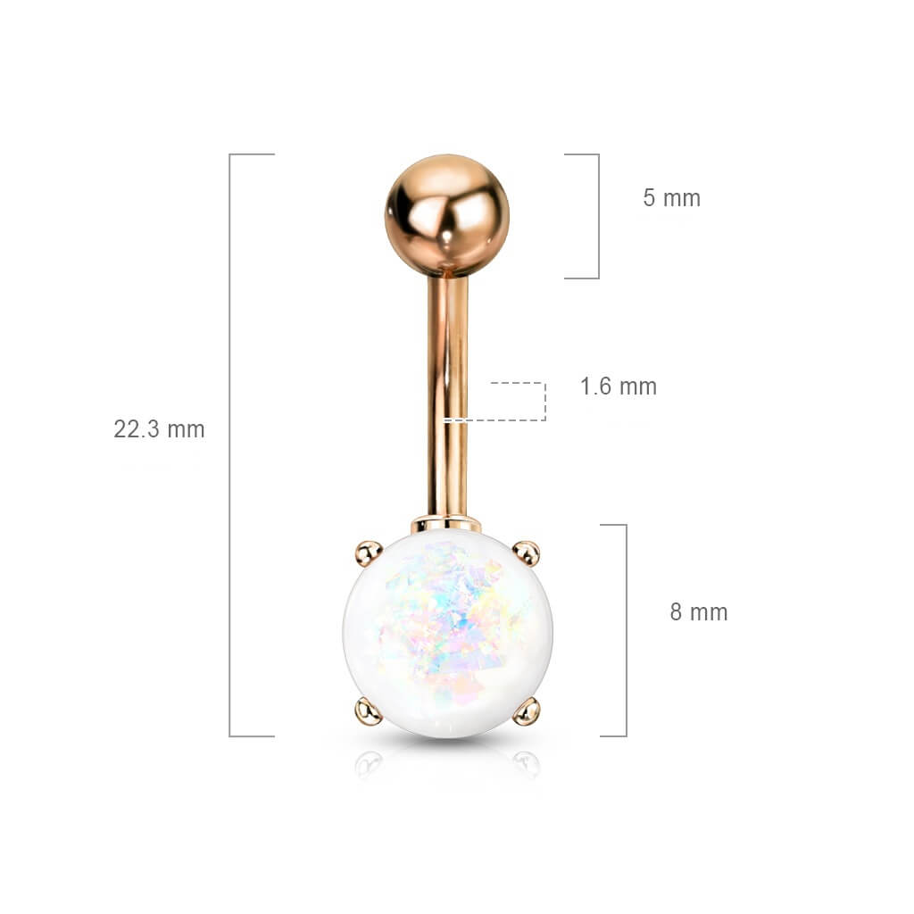 Bauchnabelpiercing Opal Gold PVD