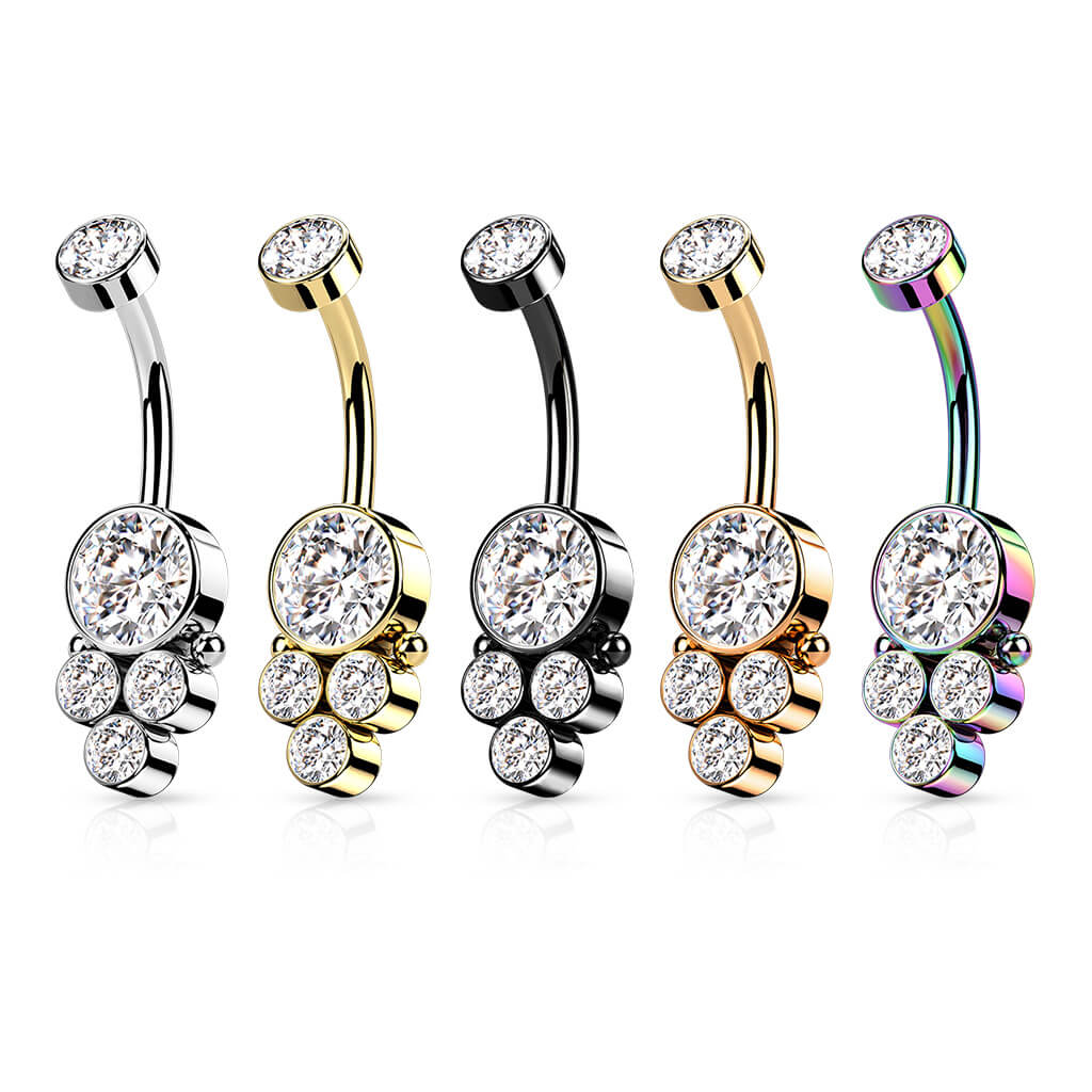 Bauchnabelpiercing 5 Zirkonia Innengewinde