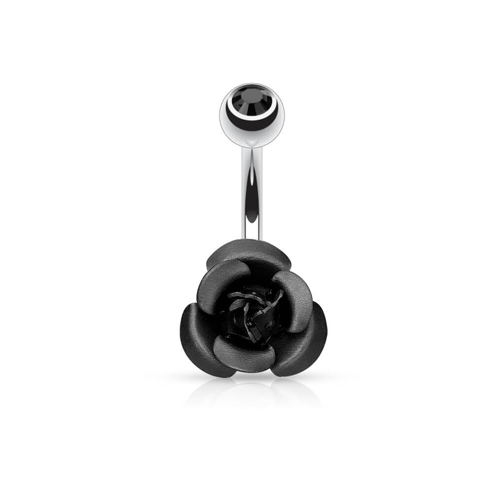 Belly Button Piercing Rose metal Zirconia