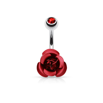 Piercing ombligo Rosa metal Circonita