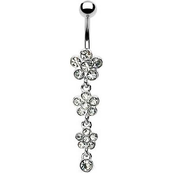 Bauchnabelpiercing Blume beweglich Zirkonia