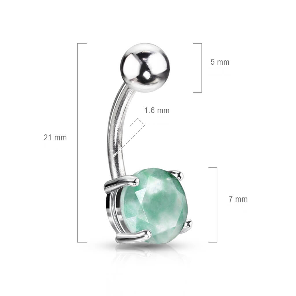 Bauchnabelpiercing Rund Amazonit Halbedelstein