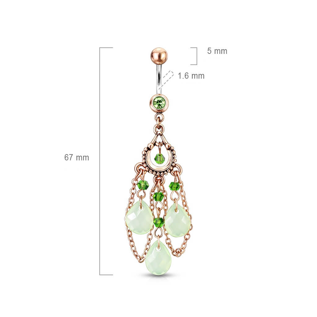 Piercing Nombril Pendentif Vintage Zircone