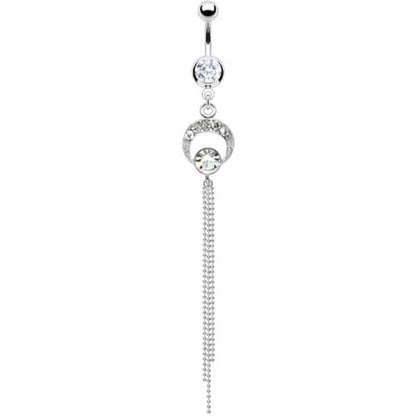 Piercing Nombril Pendentif chaine Zircone