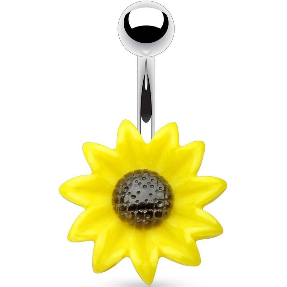 Bauchnabelpiercing Sonnenblume