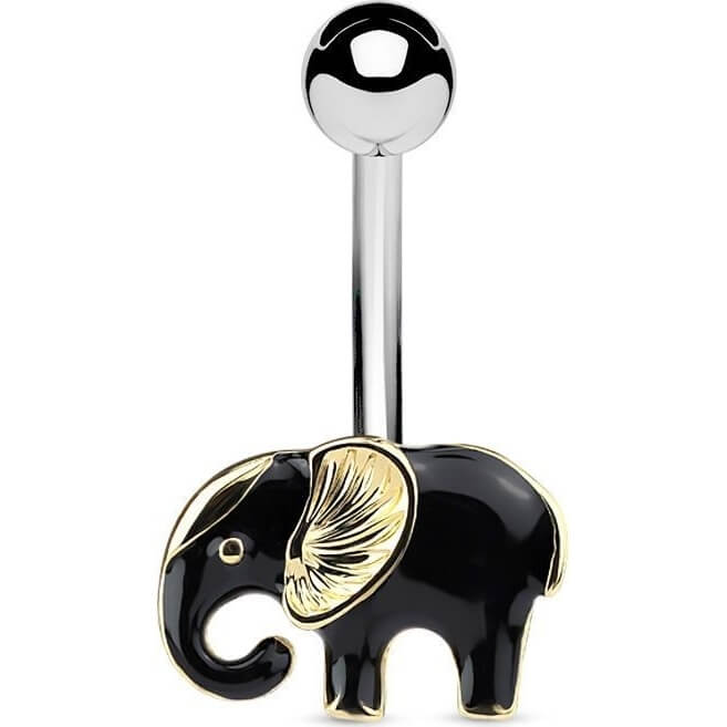 Piercing Nombril Eléphant Noir