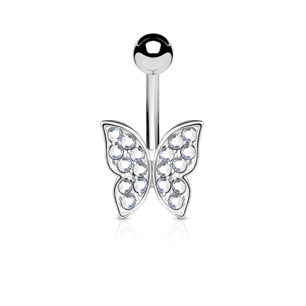 Bauchnabelpiercing Schmetterling Zirkonia Silber