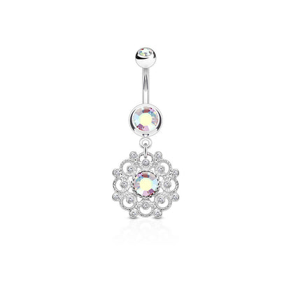 Piercing Nombril Pendentif Vintage Zircone