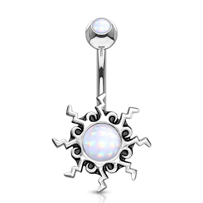 Piercing ombligo Sol Tribal Piedra luminosa