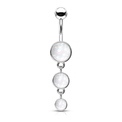 Belly Button Piercing 3 Illuminating synthetic Stone dangle