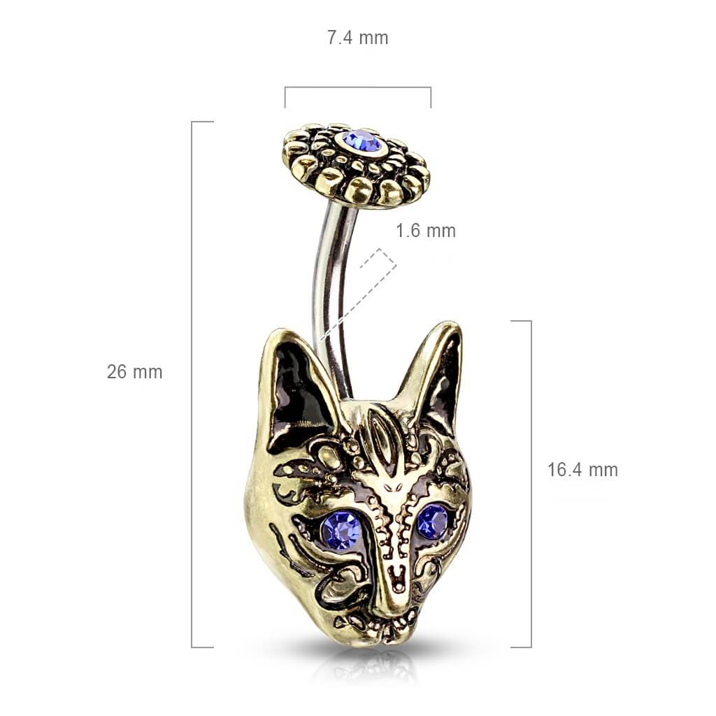 Belly Button Piercing Cat Zirconia