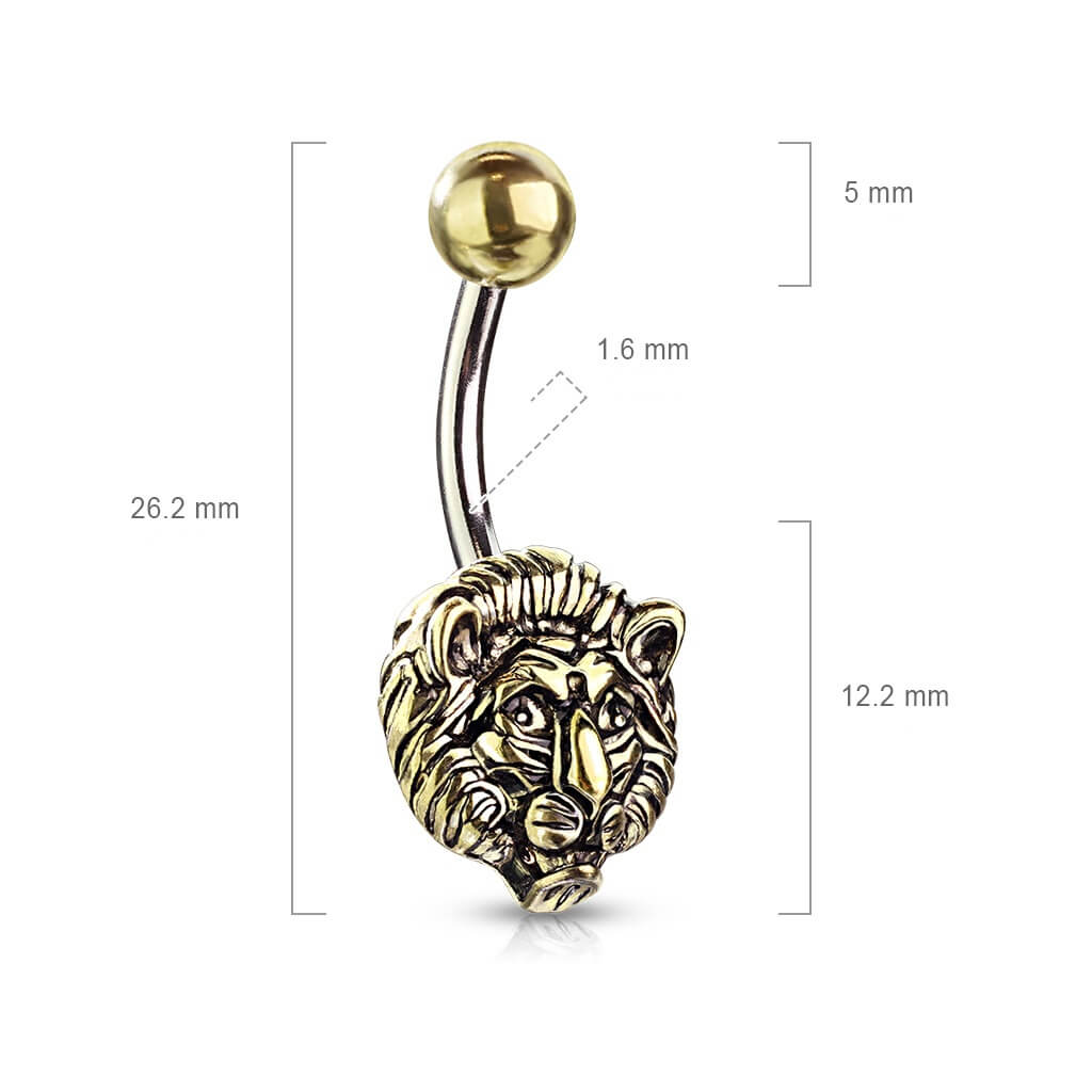 Piercing Nombril Lion Or