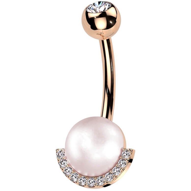 Belly Button Piercing pearl ball zirconia