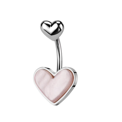 Piercing Ombelico Cuore in madreperla