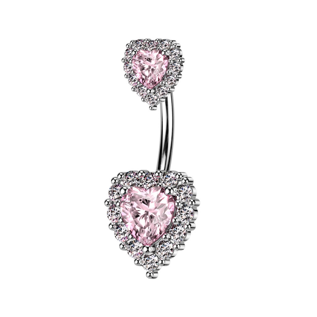 Belly Button Piercing Heart Zirconia