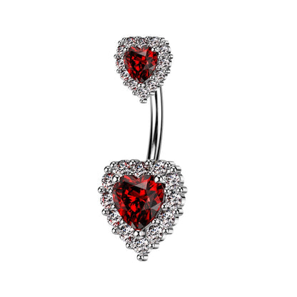 Piercing Ombelico Cuore di zircone 