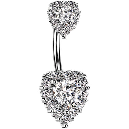 Piercing Ombelico Cuore di zircone 