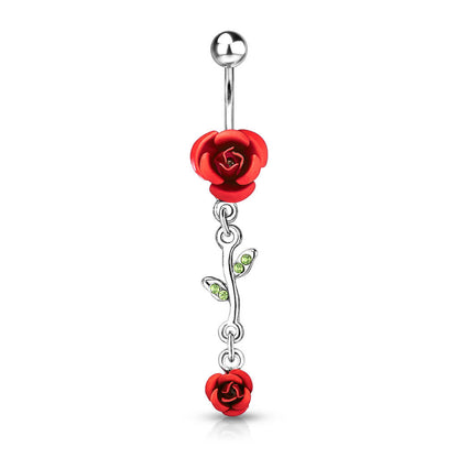 Bauchnabelpiercing Rose beweglich Metall