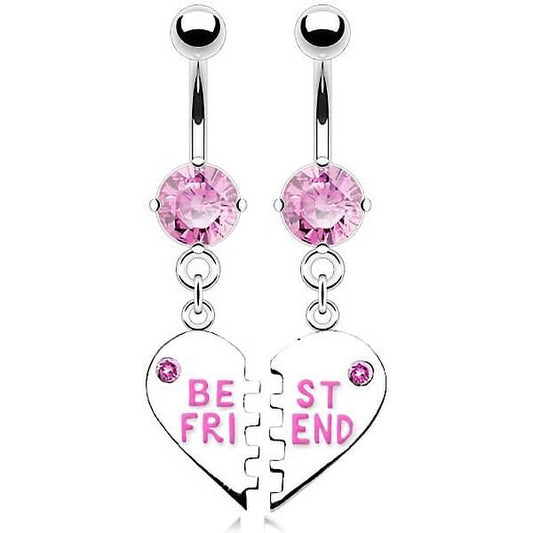 Bauchnabelpiercing BEST FRIEND Herz beweglich Zirkonia