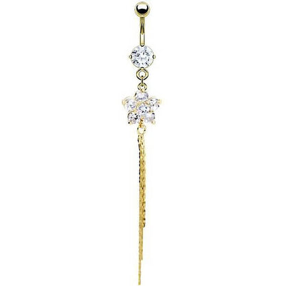 Piercing Nombril Pendentif Fleur Zircone